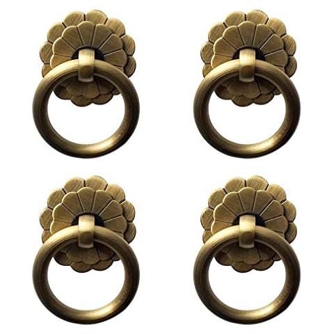 Tiazza Antique Brass Ring Pulls for Cabinets Cover