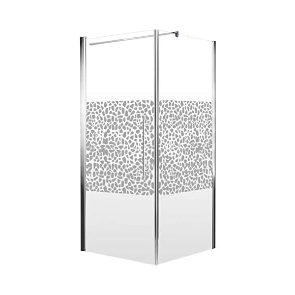 Schulte Duschkabine Glas-Dusche 90x90, 5mm Stärke Drehtür und Seitenwand chrom-optik Sicherheitsglas terrazzo – Bild 5