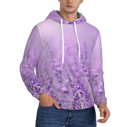 Sweat à capuche violet lavande en polyester doux pour homme actif