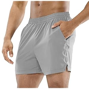 MIER Men’s Workout Running Shorts Quick Dry Active 5 Inches Shorts with Pockets, Lightweight, Breathable