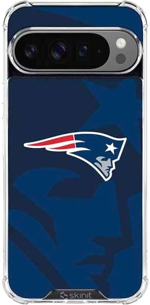 Skinit Clear Phone Case Compatible with Google Pixel 10 Pro - Officially Licensed NFL New England Patriots Black & White Design