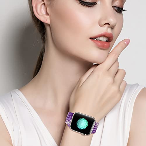 DOBSTFY Compatible with Apple Watch Band 38mm 40mm 41mm 42mm for Women Men,Stretchy Braided Apple Watch Strap for iWatch Series 10/9/8/7/6/5/4/3/2/1/SE/Ultra/Ultra 2 - Thumbnail 4