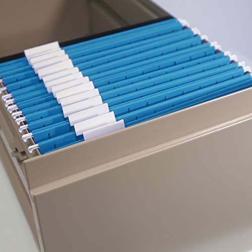 Smead Standard Hanging File Folders, 25 Count, Sky Blue, 1/5-Cut Adjustable Tabs, Letter Size (64068) - Thumbnail 6