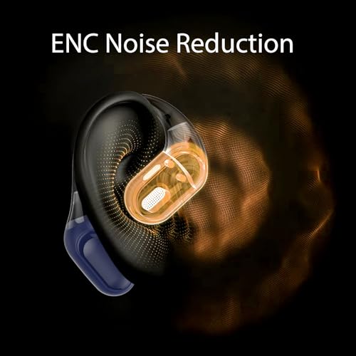 Open Ear Headphones, Bluetooth 5.4 Headphones Sports, Premium Sound with HD Mic Wireless Earbuds, 48H Playtime LED Power Display Ear Buds, IPX7 Lightweight Comfort Earphones for Running, Working, Blue by QXUFV - Image 4