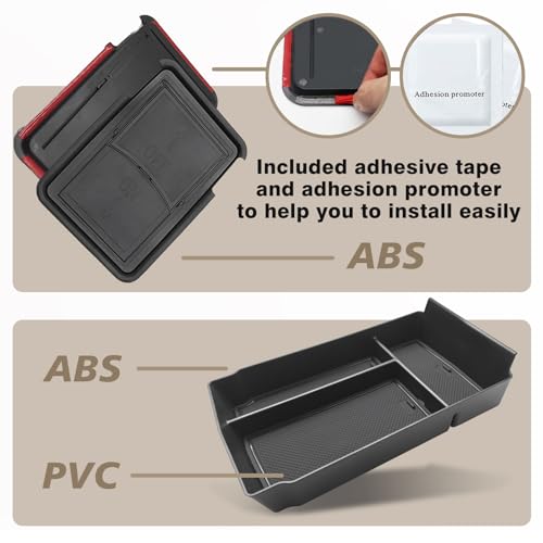 Muslogy Center Console Organizer Compatible with 2023 2024 2025 2026 Honda CRV & CRV Hybrid Tray & Armrest Hidden Storage Compartment 2PCS Set(Console Tray+Hidden Organizer) by Muslogy - Image 2