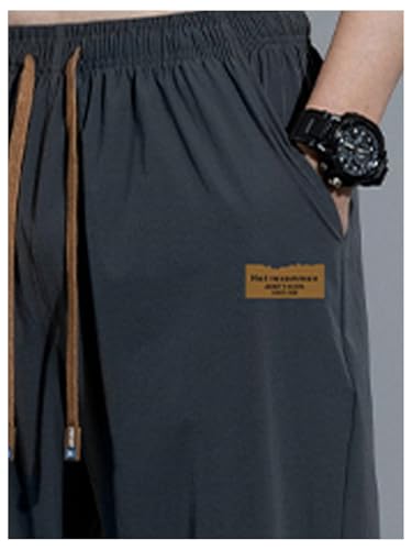 SOLY HUX Men's Drawstring Elastic Waist Pants Casual Patched Straight Leg Trousers with Pockets3