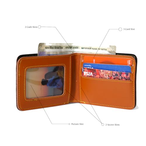 Image of Thebaegift Men's Personalized Wallet I Customized Slim Stylish Leather Purse with Name & Charm I Unique Birthday Anniversary Gift for Men Boy Love Husband Employees Clients (TAN Vegan)