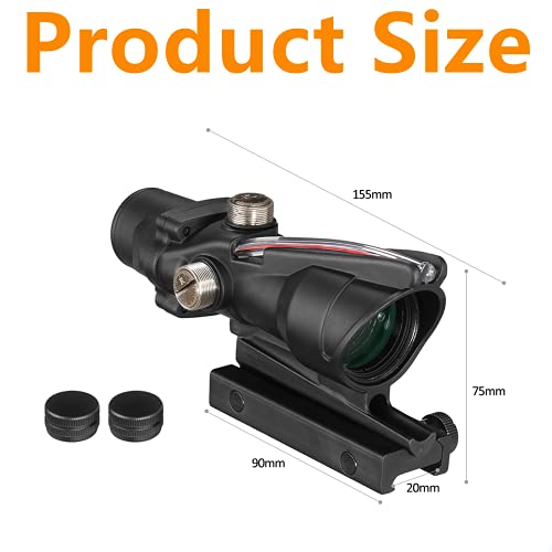 ACEXIER 4X32 Taktisches Zielfernrohr Echtfaser Grüner Roter Punkt beleuchtetes geätztes Absehen Optisches Visier Armbrust für die Jagd