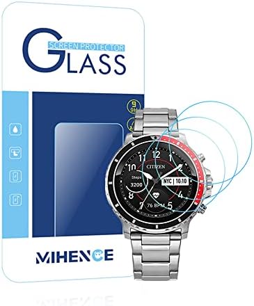 MIHENCE (3PCS) Mihence Compatible for Citizen CZ Smart Watch Screen Protector, 9H Anti-Scratch Premium Real Tempered Glass Screen Protector for Citizen CZ Smart (46mm) Stainless Steel Smartwatch