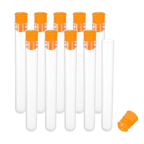 Image of PATIKIL 4 inch Length Plastic Sewing Needle Storage Holder, 10 Pcs Portable Matte Embroidery Needle Pin Toothpick Storage Tubes Case for Craft Knitting, Orange