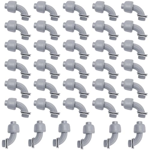 Raccords de conduits électriques non métalliques coudés anti-humidité PVC 36 pcs