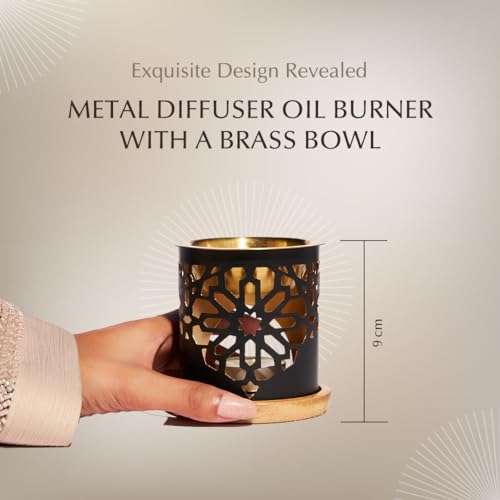 Quemador de aceite y difusor de oud Dukhni con 3 aceites esenciales de 10 ml miniatura 2