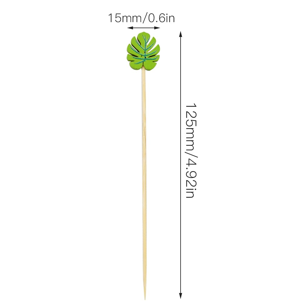 100 Piezas Palos de Cóctel,Palillos para Aperitivos 12cm Pinchos Comida de Dedo Palillos de Cóctel Brochetas de Bambú para Adecuado para Bar, Fiestas y Cumpleaños, Fiesta de Fruta