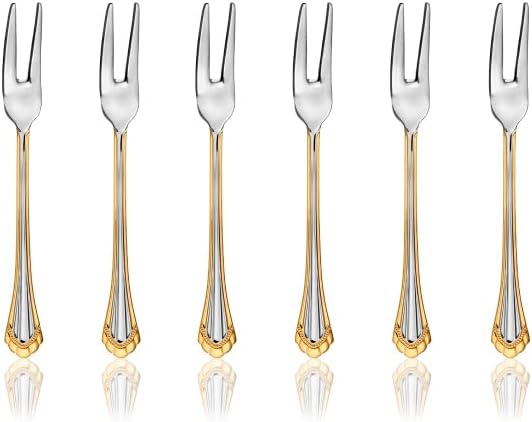 Shri & Sam Stainless Steel Feather Fruit Fork, 6 Pieces