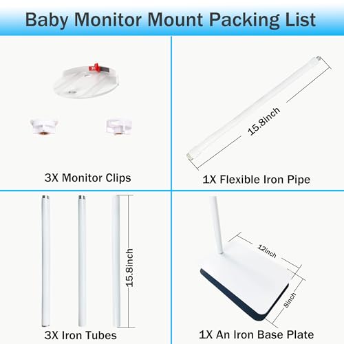 GUCHO Baby Monitor Mount Floor Stand Holder Compatible with Hellobaby HB6550/HB65/HB6339/HB40/HB6081/HB66/HB6351,Infant Optics DXR-8/8 Pro,Nanit,OKAIDI,Universal Flex Stand Baby Camera Mount