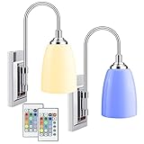 LUXSWAY 12 Colors Changing Wall Lamp, Dimmable Up/Down Wall Sconce Night Light,Over Bed Headboard Li