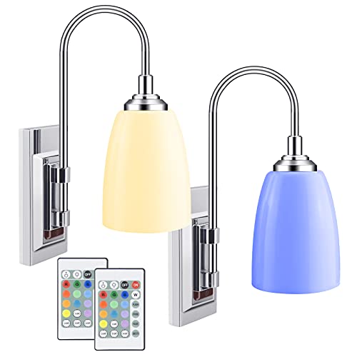Luxsway 12 Colors Changing Wall Lamp, Dimmable Up/Down Wall Sconce Night Light,Over Bed Headboard Light For Bedroom Hallway Home Decor- 2Pack #TOP12