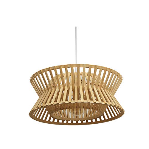 Kronleuchter Lampe , Nordic Einfache und moderne Pendelleuchte Doppel-Kopf-Kronleuchter Bauernhaus-Deckenleuchte Garten Villa-Club-Dekoration Droplight Handgemachte Bambus-Weberei-Leuchte ,Moderne Dec Cover