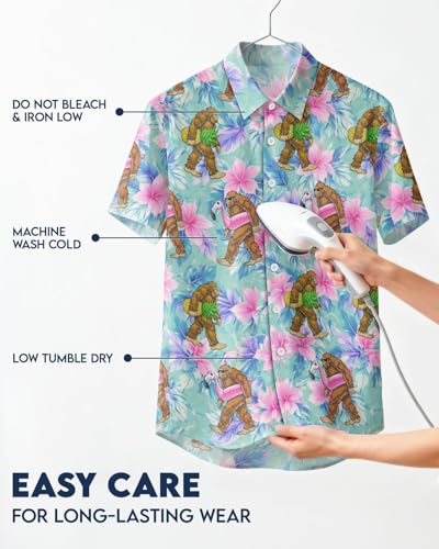 Image of 99TIMORO Fathers Film Button Down Shirt for Men, Funny Hawaiian Short Sleeve Top, Summer Beach Gifts