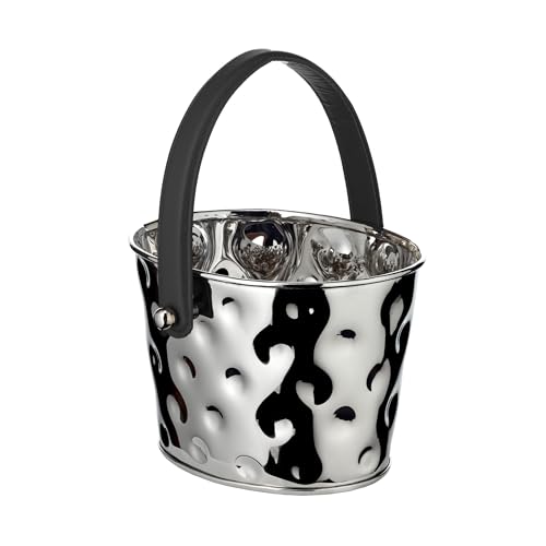 EDZARD Enfriador de champán Gideon (23 x 18 cm, altura 16 cm), niquelado, martillado, cubo de hielo, enfriador de champán, enfriador de botellas, enfriador de vino, enfriador de bebidas