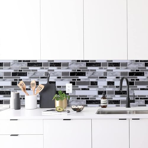 Livebor Peel and Stick Backsplash Wallpaper Kitchen Backsplash Wallpaper 17.7inch x 196.8inch Tile Contact Paper Kitchen Peel and Stick Countertops Waterproof Contact Paper for Bathroom Tile Vinyl