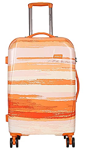 Image of Tramp & Badger Swisslite 20-Inch Hard Sided Printed Polycarbonate Cabin Luggage Trolley Bag (Color - Orange)