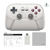 [正規品/日本語取扱説明書付属] 8BitDo Pro 3 Bluetooth コントローラー TMRジョイスティック、切替可能なホールエフェクトトリガー、レイアウト変更可能なABXYボタン、Switch1/2専用スリープ解除機能(※Switch2使用時アプデ必須)、6軸ジャイロセンサー、2.4Gレシーバーを搭載した充電ドック Switch/Switch 2/Android/Windows/SteamOS/Apple/ 対応【Windows版ファームウェアアップデート手順書/お手入れクロス付】 (G Classic)