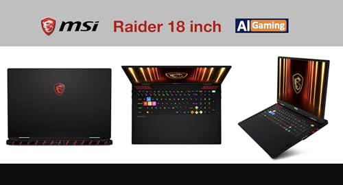 Image of msi Raider 18 HX AI Gaming Laptop 18 inch 120Hz Mini LED 4K Display (Intel Ultra 9-285HX, GeForce RTX 5090 24GB, 64GB DDR5, 2TB SSD, RGB KB, Fingerprint, W11P) w /DKZ USB Port Expander