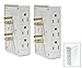 2pc ALAZCO Side Entry 6-Way Electrical Socket Outlet Splitter In-Wall Tap Adapter Behind Furniture Desk Small Spaces Travel