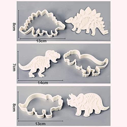 Dinosaur Cookie Cutters For Kids By Garloy,3 Sets Dino Cookie Cutters With T-Rex Stegosaurus Triceratops Skeleton Fossil #TOP4