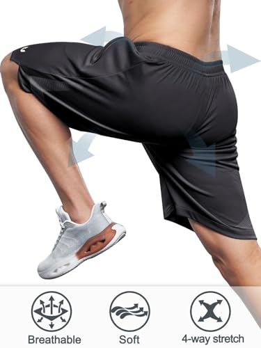 NORTHYARD Men's 10" Athletic Basketball Shorts with Zipper Pockets Quick Dry Lightweight Running Workout Gym Tennis Shorts2