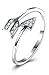 Godyce Arrow Rings 925 Sterling Silver for Women Zircon Cuff Adjustable Jewelry