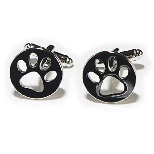 鎌倉カフス工房 ラウンド猫の足跡カフスボタン cf2120