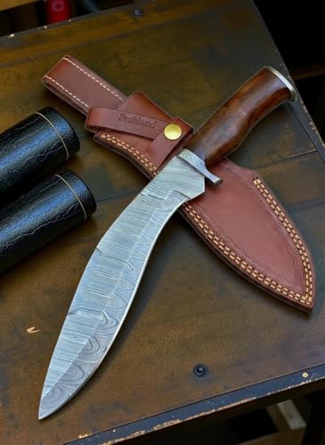 Poshland RG-156 Handmade Damascus Steel 15.00 Inches Kukri Knife - Perfect Grip