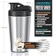 Arendo - Eiweiß Shaker Edelstahl 500ml – Protein Shaker mit Mixkugel - BPA frei – Mixbecher – Metall Premium Eiweißshaker – Tragegriff – spülmaschinengeeignet - to Go für Yoga Fitness Sport