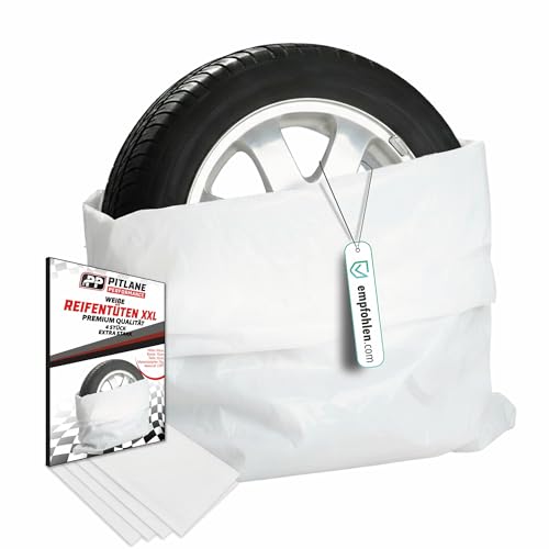 Pitlane Performance Reifentüten Reifentaschen Reifensäcke bis 22 Zoll, Tyre Bags Reifentasche Reifenabdeckung Reifensack Reifentüte Reifen Sack Reifenhülle (Weiß)