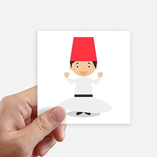 Autocollant carré 10CM de dessin animé derviche tourneur pour déco DIY (8 pièces) - 2