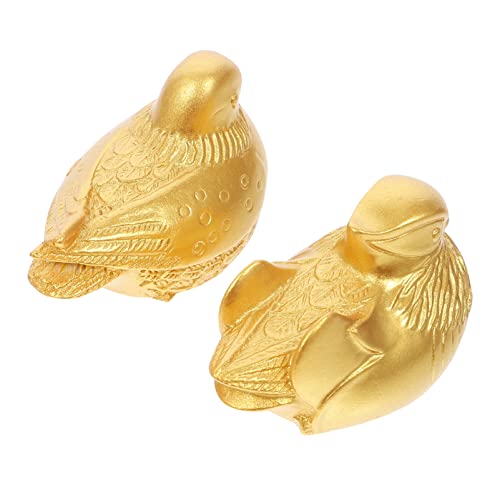 Homoyoyo Canards Mandarins Feng Shui: Chinois Mandarin Yuan Yang Statue D' Oiseaux D' Figurine Ornement de Canard Statues D' Oiseaux Sculpture Animalière Fée Jardins Décoration pour Cover