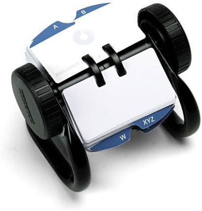 Open Rotary Card File Holds 250 1 3/4 x 3 1/4 Cards, Black