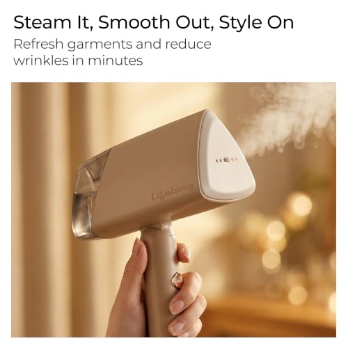 Image of Lifelong Garment Steamer | 1200W Wrinkle Remover, 90 Foldable, 130ml Detachable Water Tank, Fast Heat Up in 30 Seconds | Portable Vertical Steamer for Clothes | Handheld Steam Iron for All Fabrics