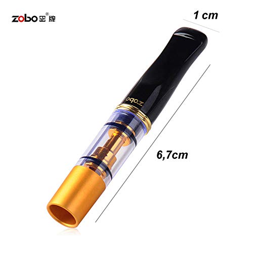 Zobo Cigarette Filter Holder Microporous Multi-Filtering To Reduce Tar And Smoke Stains Portable Reusable Food Grade Plastic Suitable For Regular And King Size Cigarettes (With 1 Extra Mouthpiece) #TOP3