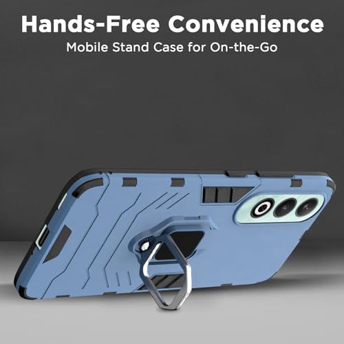 Image of Pikkme OnePlus Nord CE 4 5G Back Cover | D5 Tough Armor Bumper | 360 Protection Case | Ring Holder Stand Case for OnePlus Nord CE 4 5G (Blue)