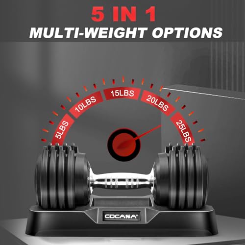 CDCASA-Adjustable-Dumbbells-Weights-Set-of-225-LBS-Multiweight-Options-Dumbbell-with-Anti-Slip-Metal-Handle-for-Home-Workout-Fitness-GymEasy-Change-Weight