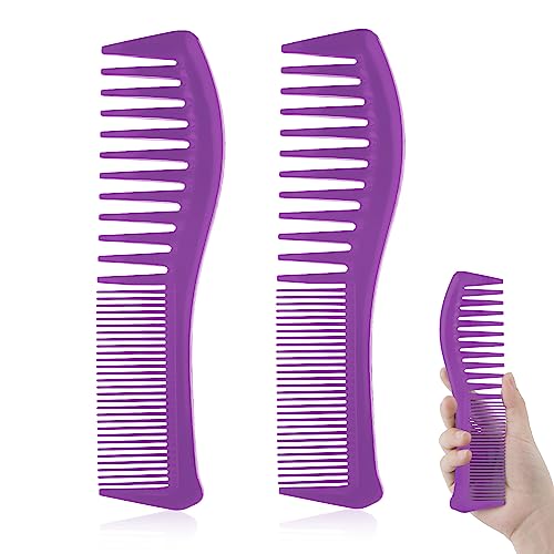 2 peines para cabello, plástico, dientes anchos y finos miniatura 1