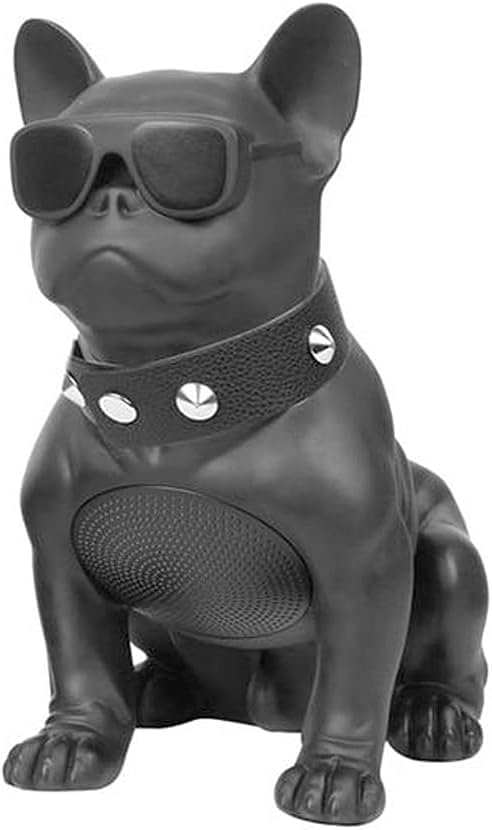 Image of French Bulldog Bluetooth Speaker - Portable Speaker with Rechargeable Battery and FM Radio - Includes Stylish Dog Collar - Extra Large CH-M11 (Black)