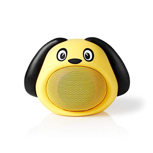 NEDIS Animaticks Bluetooth Speaker with 3H Playtime, Hands-Free Calling & Dusty Dog Design, Yellow