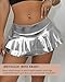 VENDAU Women's Metallic PU Leather Mini Skirt - Ultra Short High Waisted Stretchy Clubwear Sexy Party Outfit (US, Alpha, Large, Regular, Regular, Silvery)