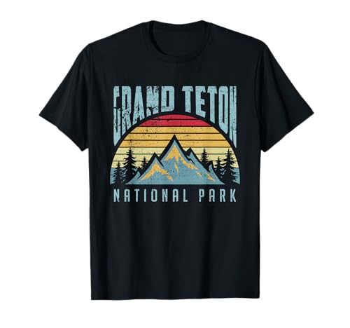 T-shirt vintage retrò Grand Teton National Park Wyoming Maglietta
