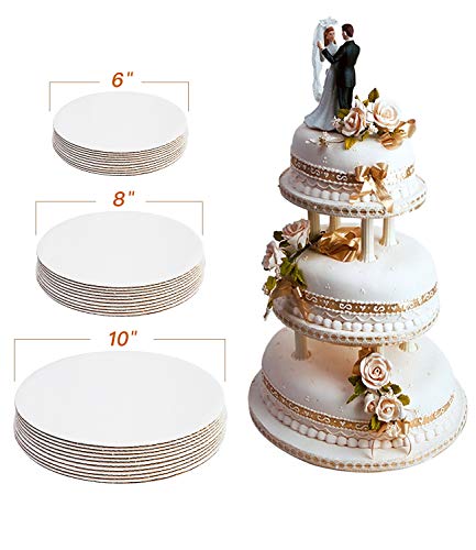 image for ONE MORE 30-Pack Cake Board Rounds, Circle Cardboard Base, 6, 8 and 10