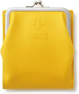 [JOLI ALL LEATHER ITEMS] 外がま口の二つ折財布2 (イエロー)